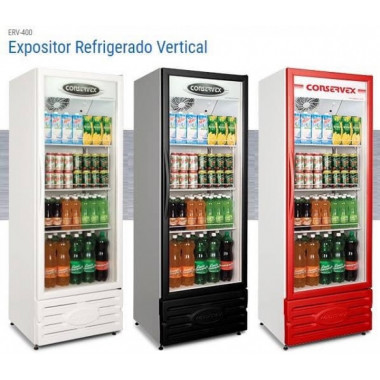 Expositor Refrigerado Vertical 1 Portas  400 Lts - Conservex