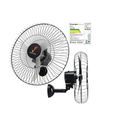 VENTILADOR OSCILANTE PAREDE 60 CM BIVOLT PRETO - VENTURA - VENTI DELTA